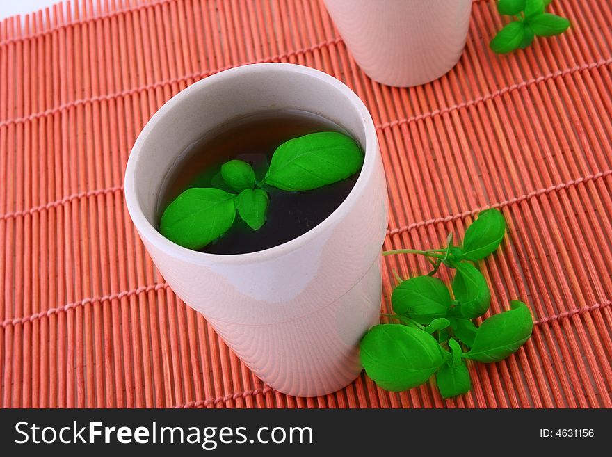 Two white mug isolated on a white background