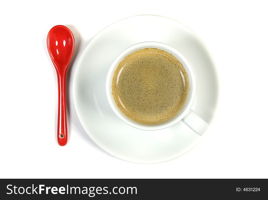Cofee Cup with Spoon Isolated on White Background. Cofee Cup with Spoon Isolated on White Background