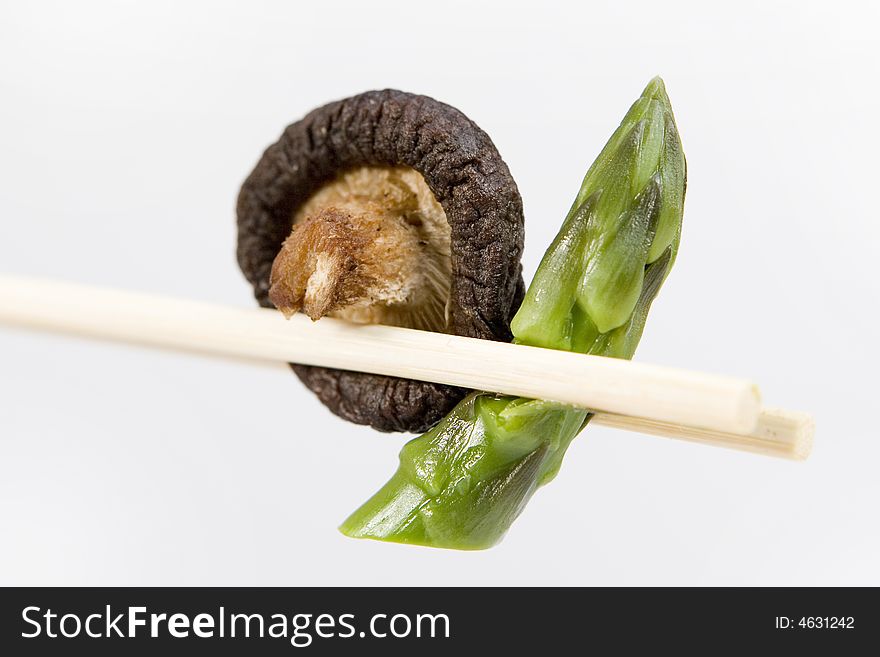 Vegetable with chopsticks