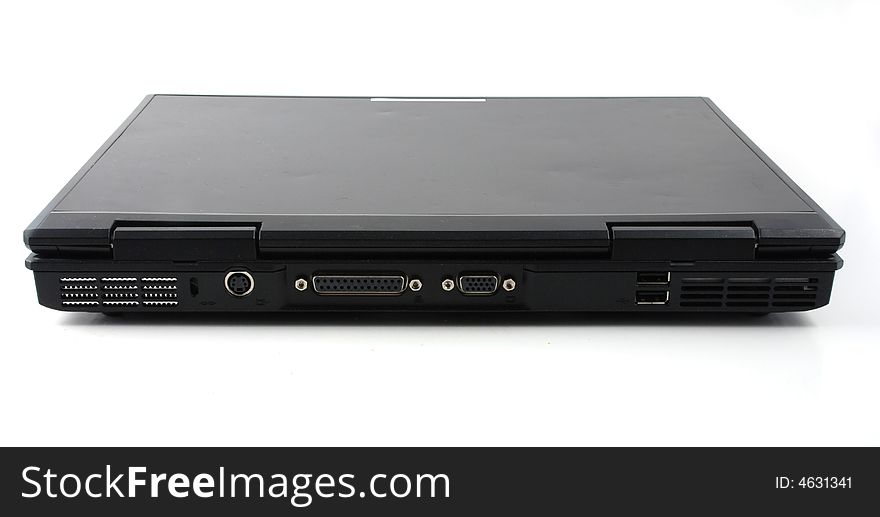 Stock pictures of the ports of a laptop computer to connect peripherals