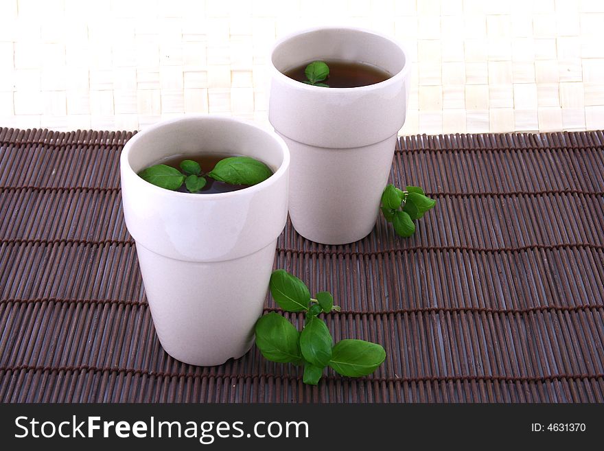 Two white mug isolated on a white background