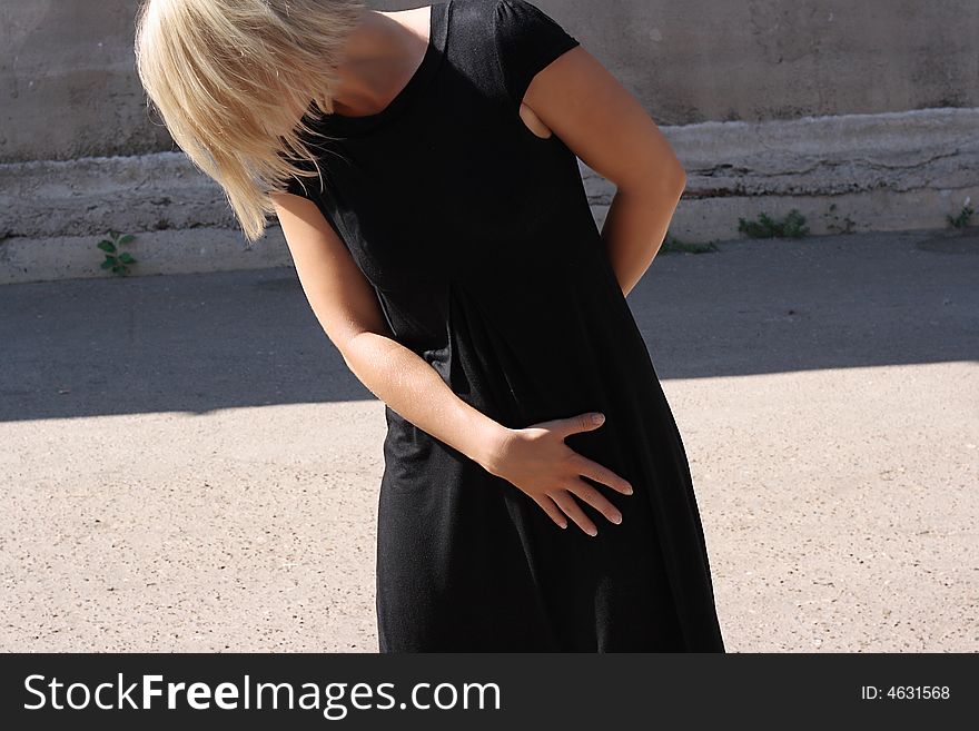 Fashion silouette in black dress