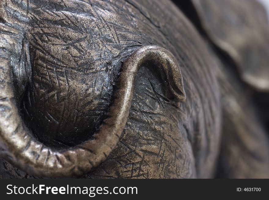 An elephant tail in bronze