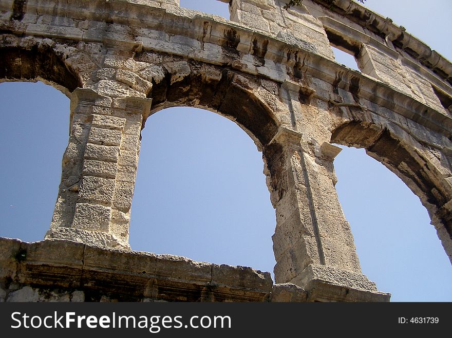 Ancient amphitheatre in Pula, Croatia