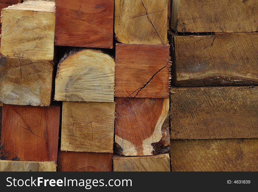 Piled Wood Blocks