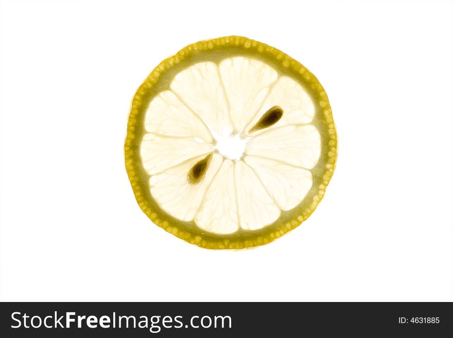 Pattern of lemon slices isolated on white