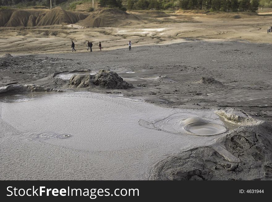 View of muddy Volcanoes in Romania( Buzau ) , flowing lava. View of muddy Volcanoes in Romania( Buzau ) , flowing lava.