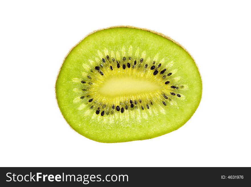 Kiwi slice isolated on white