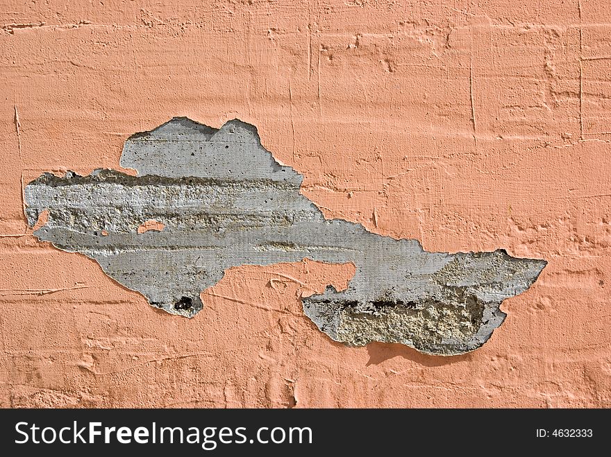 Grunge concrete wall with peeling paint