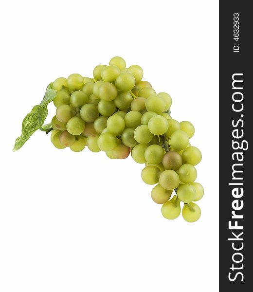 Green grapes isolated on a white background