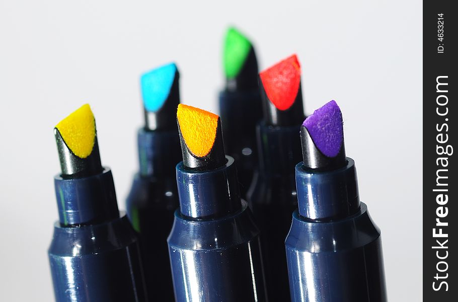 Colourful pen tips