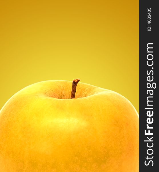 Apple isolated on yellow background