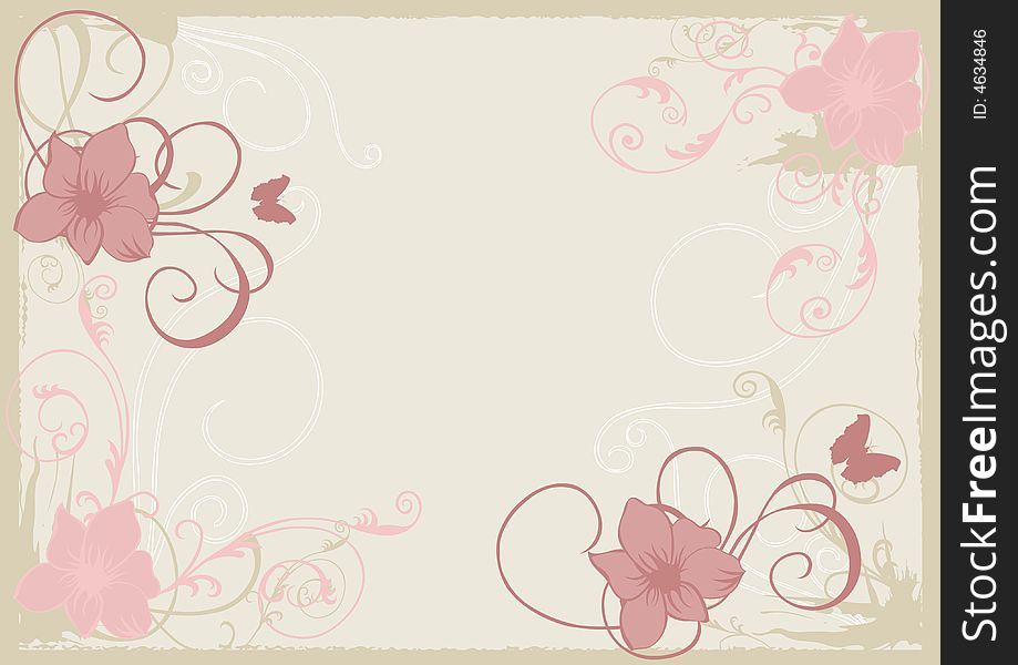 Illustration of a decorative background with floral patterns. Illustration of a decorative background with floral patterns