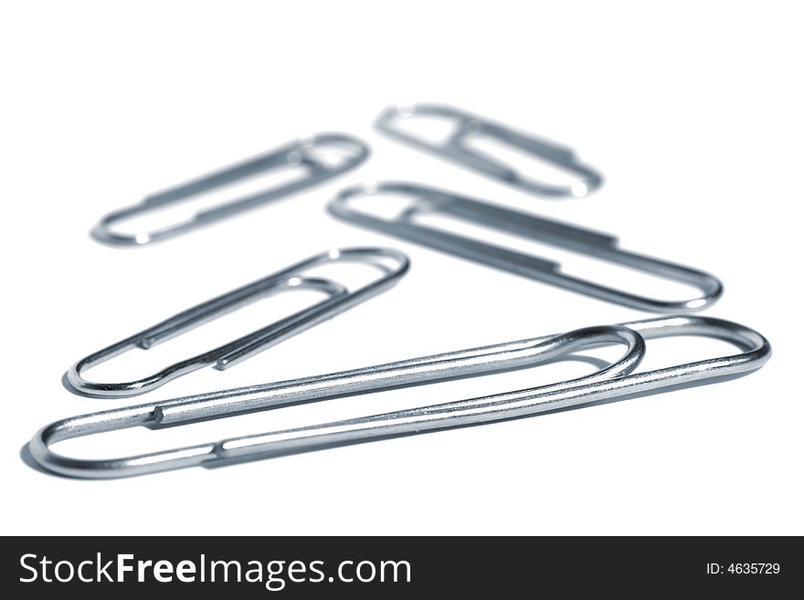 Paper-clips isolated on white background