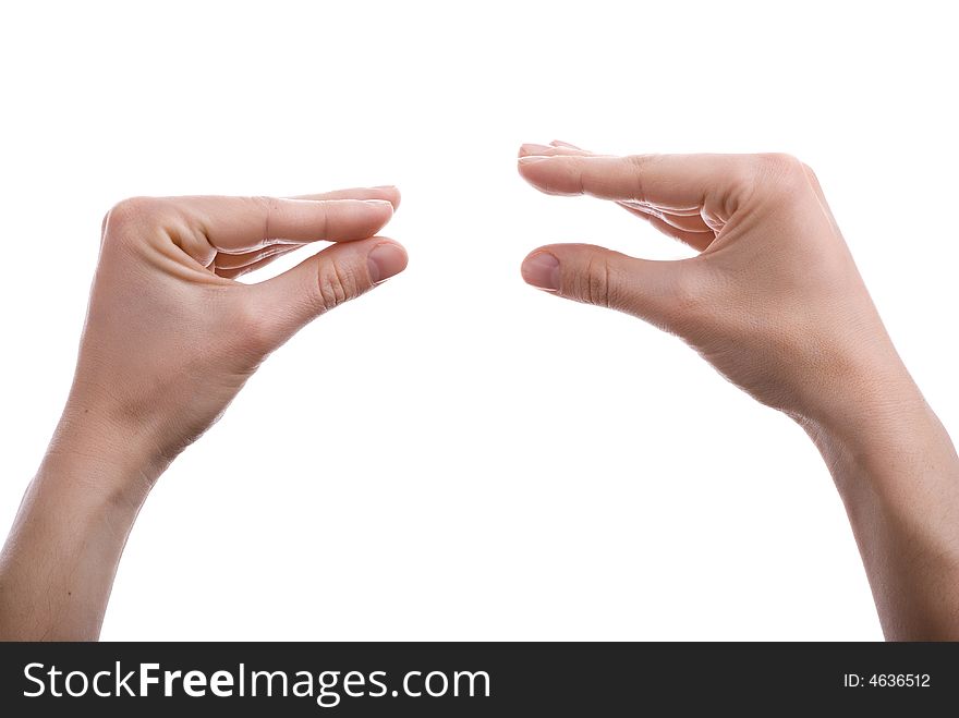 Two hands pretending to chat