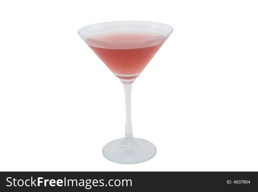 Red cocktail isolated on white