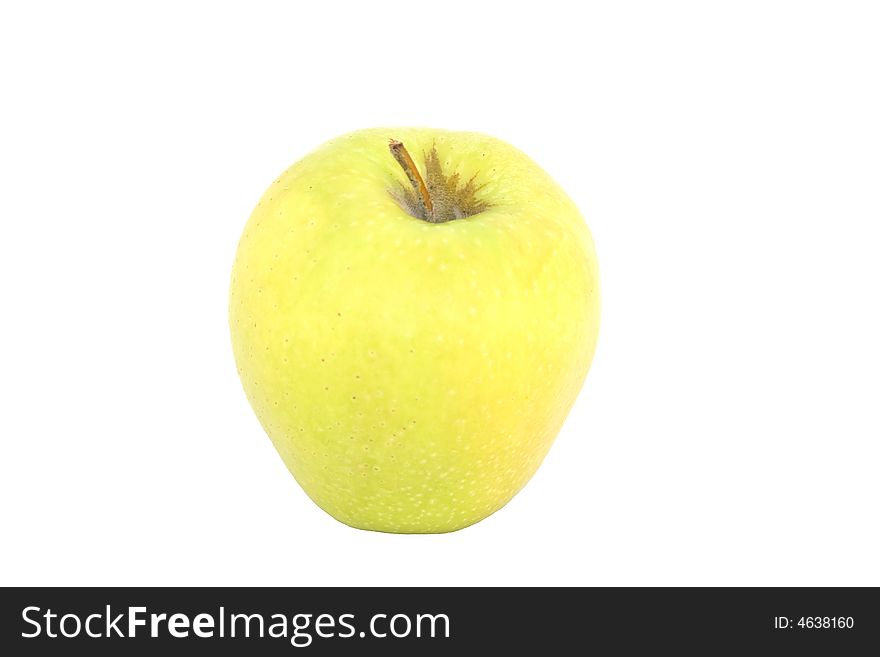 Yellow apple on white background