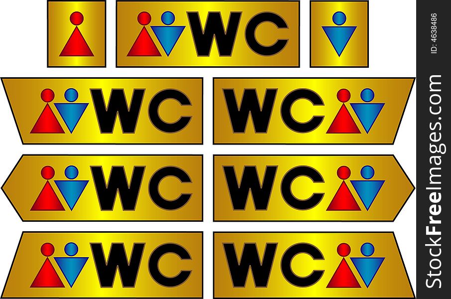 Vector illustration of WC-signs