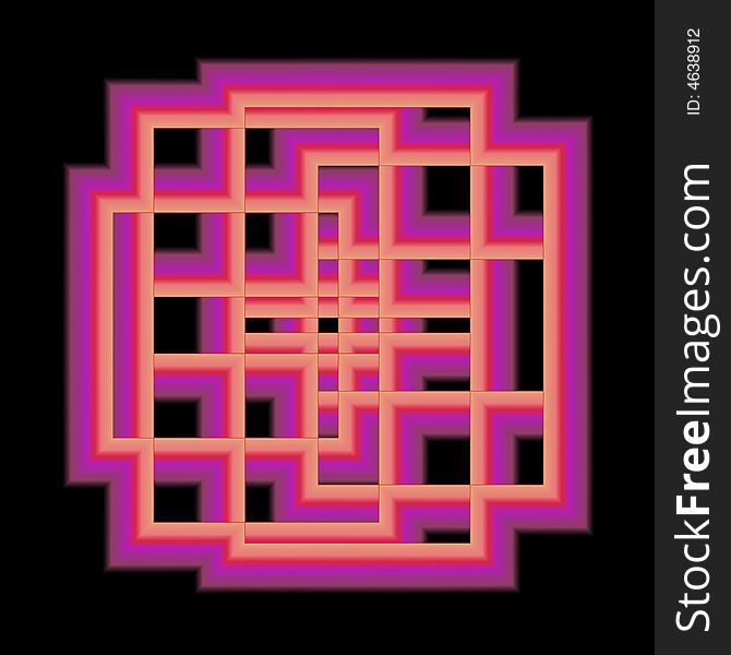 A fractal done in staurated hot shades of the warm side of the spectrum with overlapping squares. A fractal done in staurated hot shades of the warm side of the spectrum with overlapping squares.