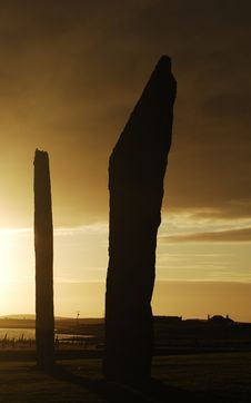 Stenness Sunset Royalty Free Stock Images