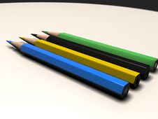 Four Pencils Royalty Free Stock Photography Four Pencils Royalty Free Stock Photography