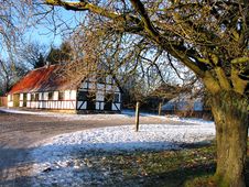 Farmhouse In Winter - Christmas Royalty Free Stock Photography Farmhouse In Winter - Christmas Royalty Free Stock Photography