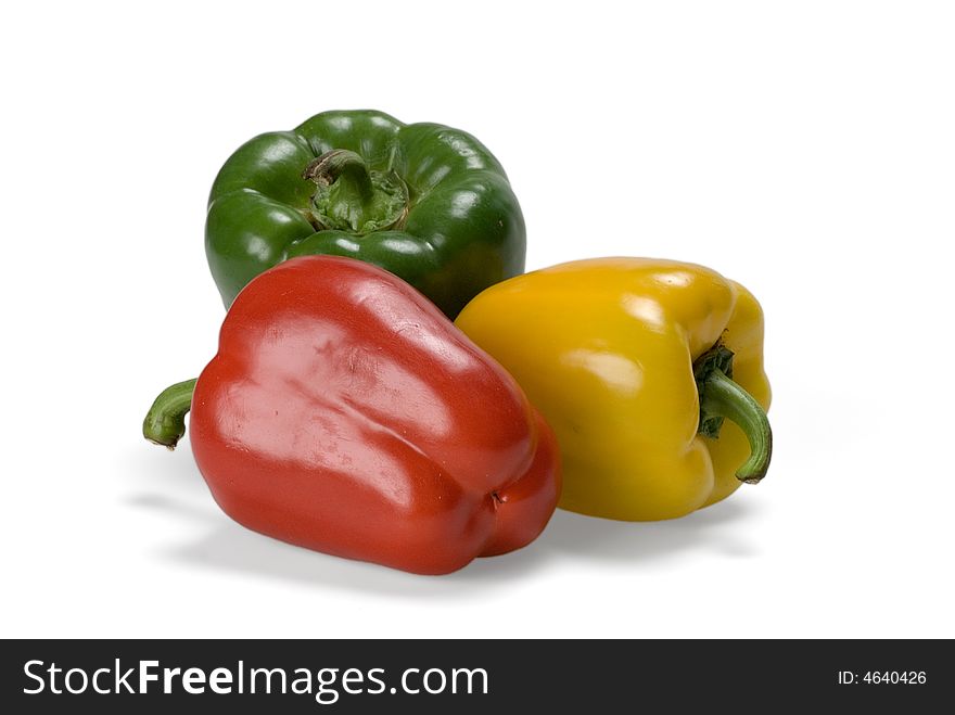 Red, green and yellow paprika. Red, green and yellow paprika