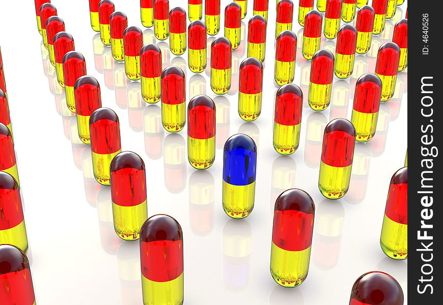 The 3d color pills image. The 3d color pills image