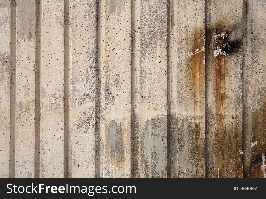 Rusty ribbed concrete wall texture. Rusty ribbed concrete wall texture