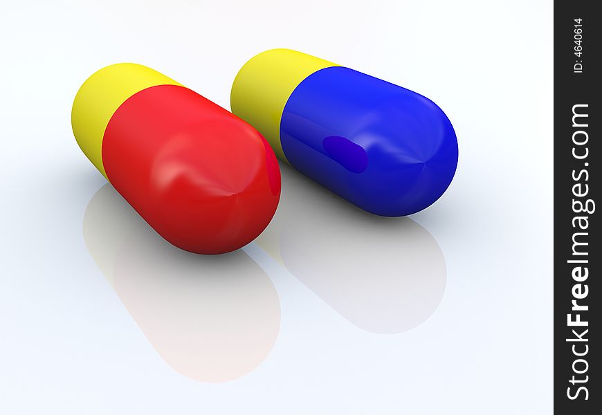 The 3d color pills image. The 3d color pills image