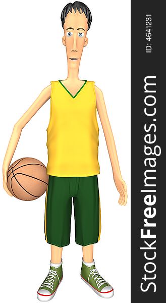Man in sports wear. You can simply add your favorite team logo or the number of the player to the yellow T-shirt. Image with isolation on a white background. Man in sports wear. You can simply add your favorite team logo or the number of the player to the yellow T-shirt. Image with isolation on a white background