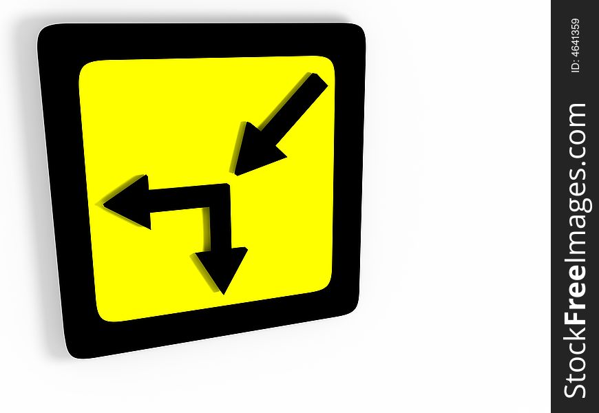 The 3d yellow icon image. The 3d yellow icon image