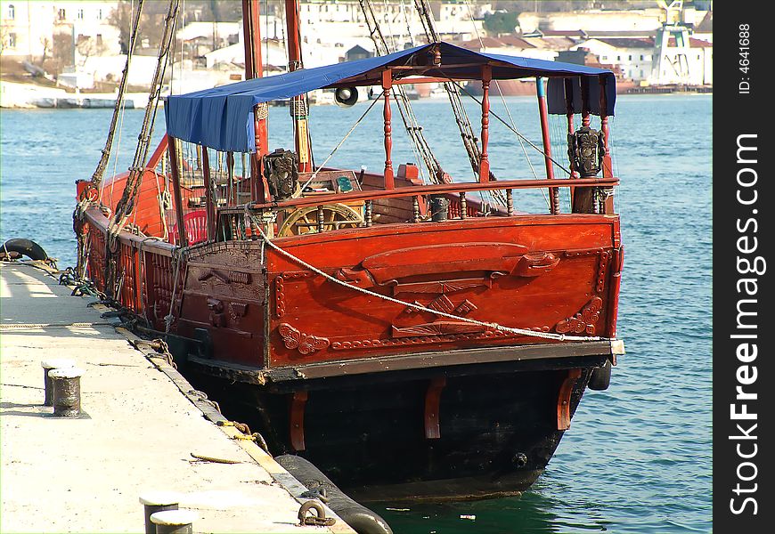 Little Red Pleasure-Boat by the Mooring