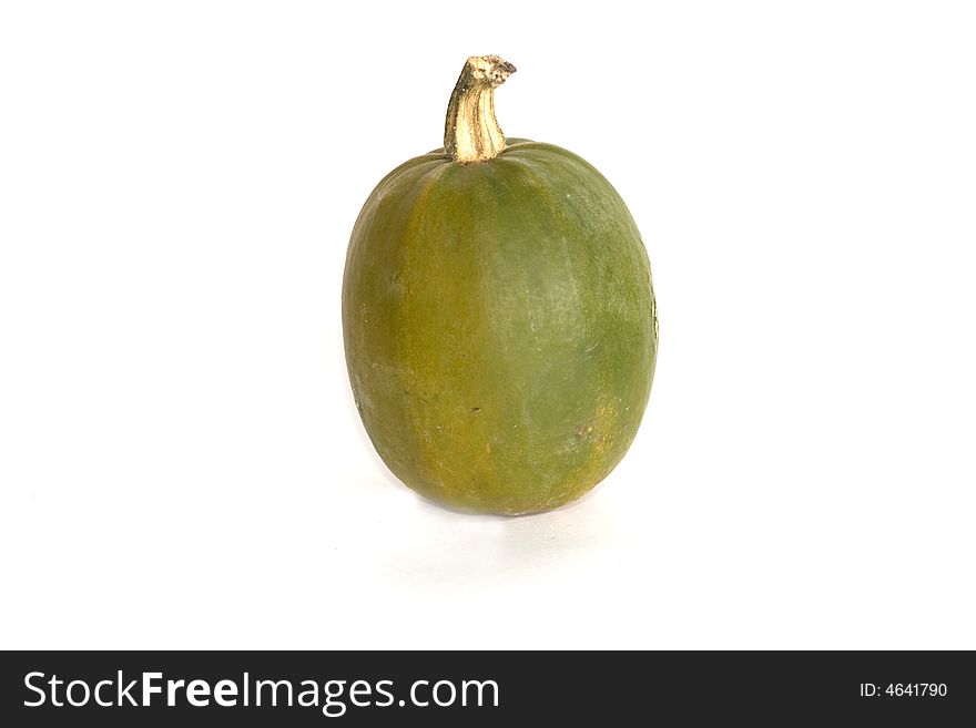 Green acorn squash isolated on a white background