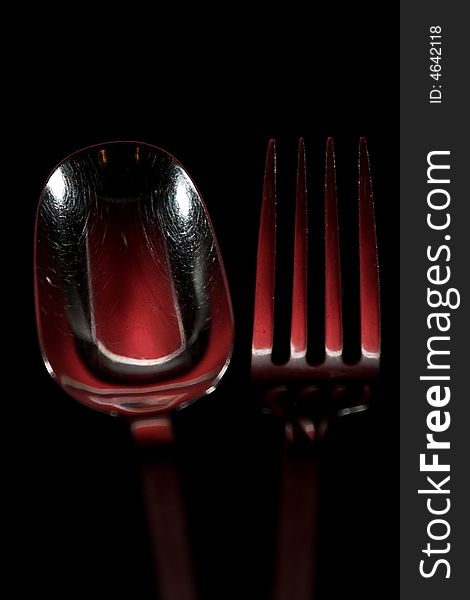 Red Spoon And Fork