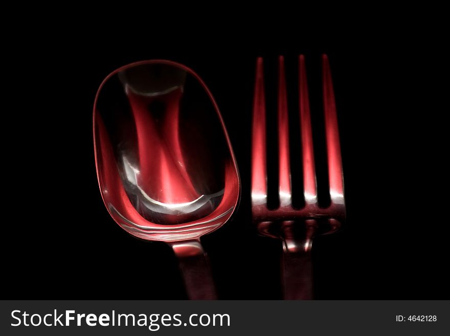 Red Spoon And Fork