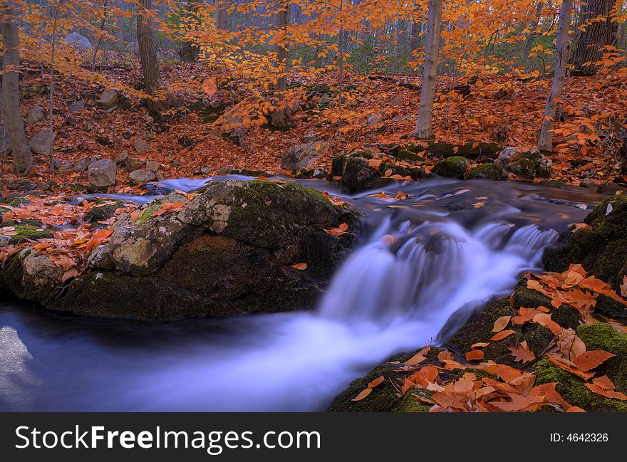Autumn waterfall in Harriman State Park. Autumn waterfall in Harriman State Park
