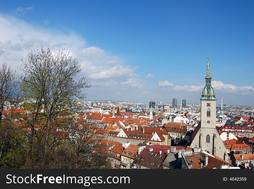 View on the city from the castle. View on the city from the castle