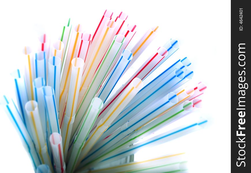 Colorful Straws In A Glass