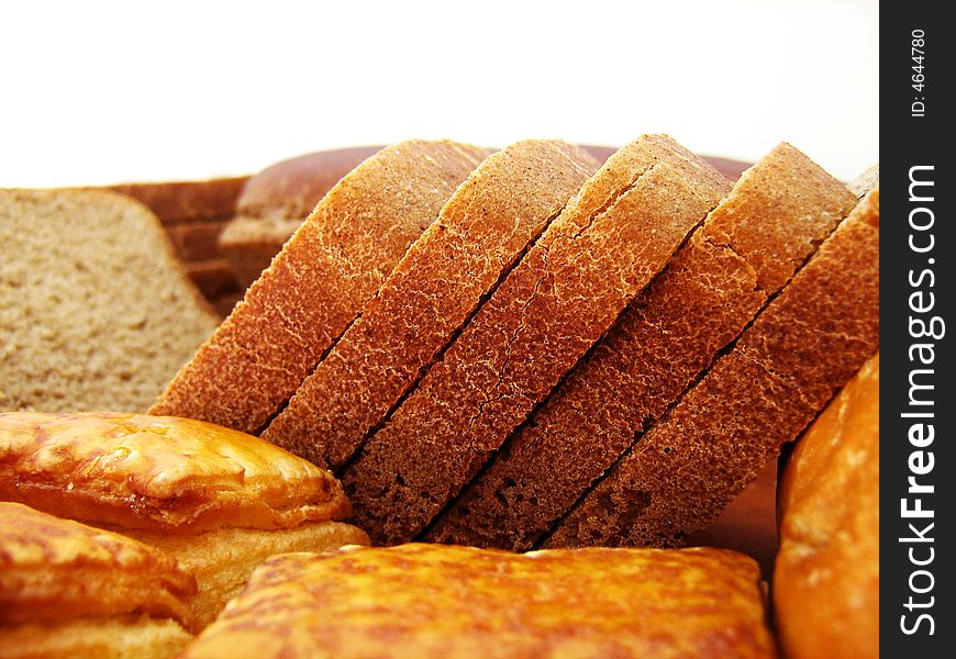 Bread on white background. See my other images of bread and food. Bread on white background. See my other images of bread and food