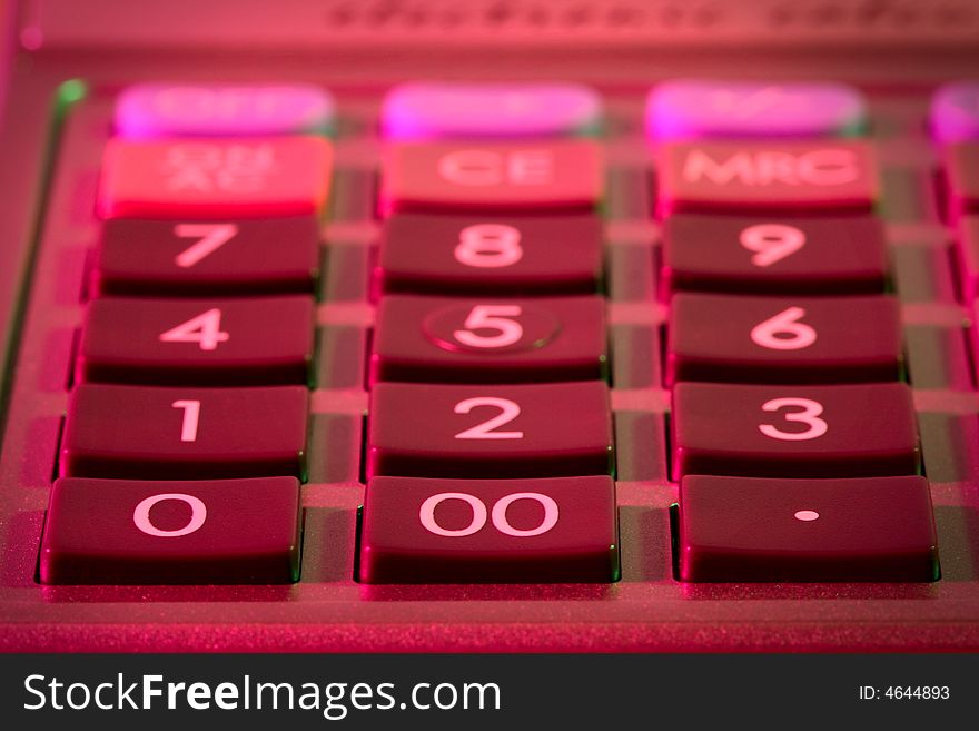 Keyboard of calculator figures on  keyboard