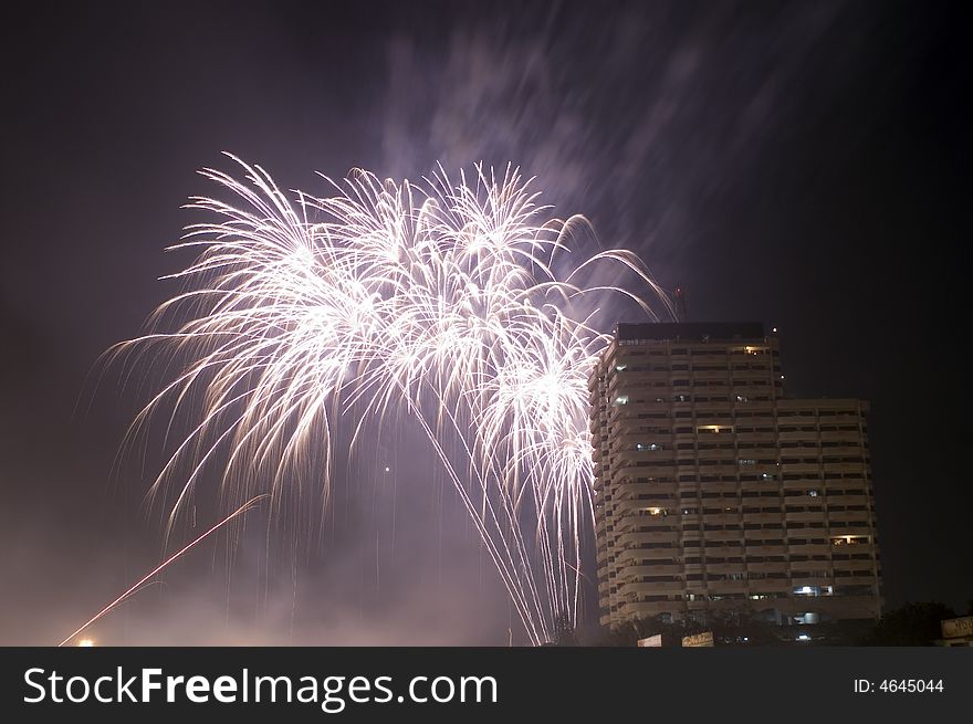 Fire work celebrate at night festival