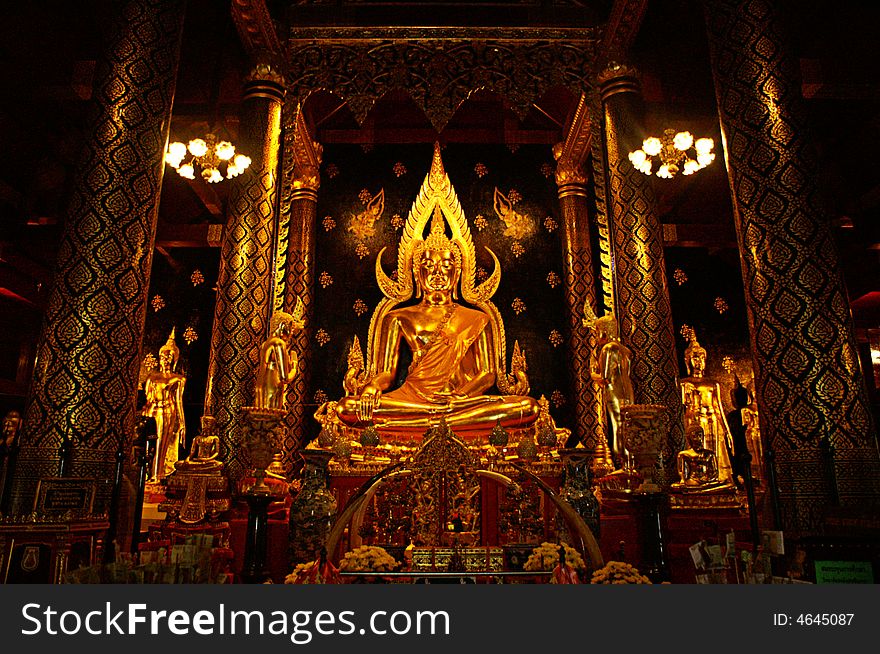 Golden Buddha image in thailand