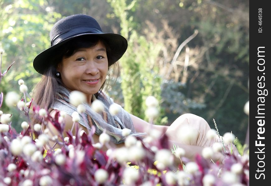 Outdoor portrait of smile woman