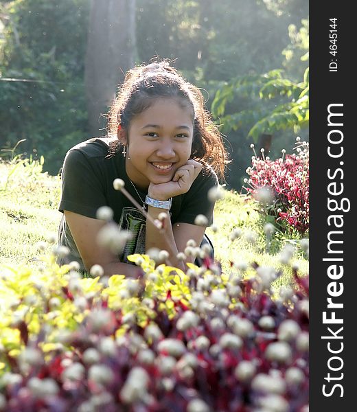 Outdoor portrait of smile girl