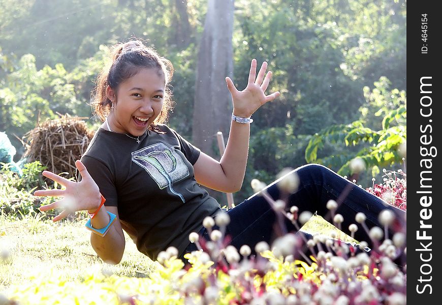 Outdoor portrait of smile girl