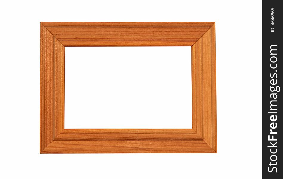 Square red wooden picture frame isolated on white background. Square red wooden picture frame isolated on white background