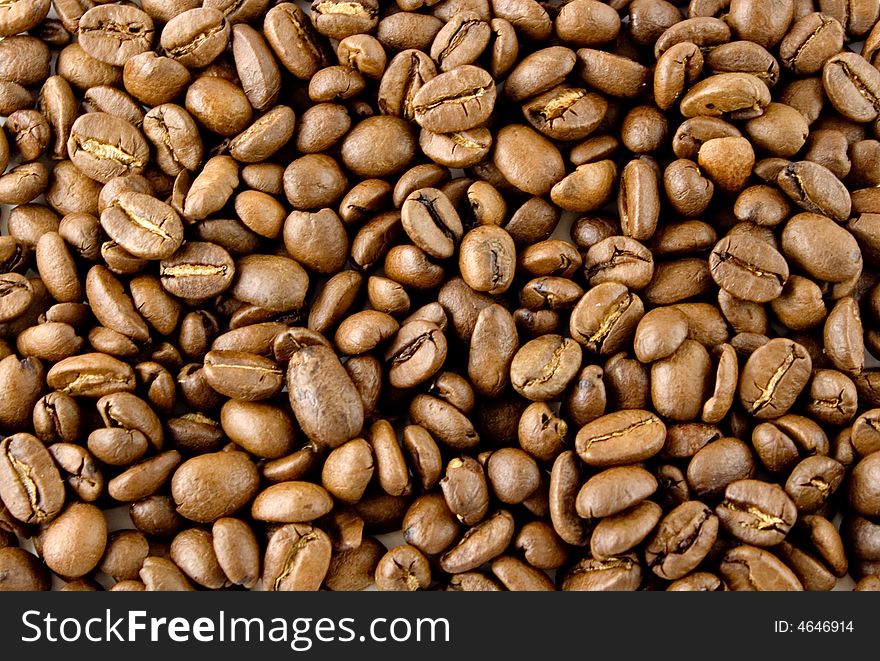 A lot of brown coffee seeds