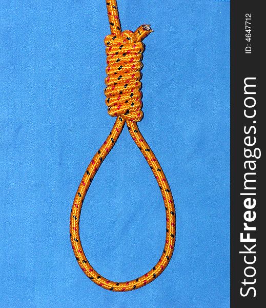Closeup image of a hanging noose. Bright colors. Closeup image of a hanging noose. Bright colors.
