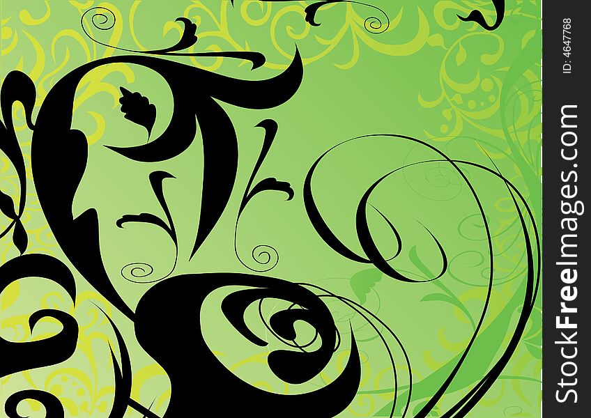 Abstract design ornament on green background